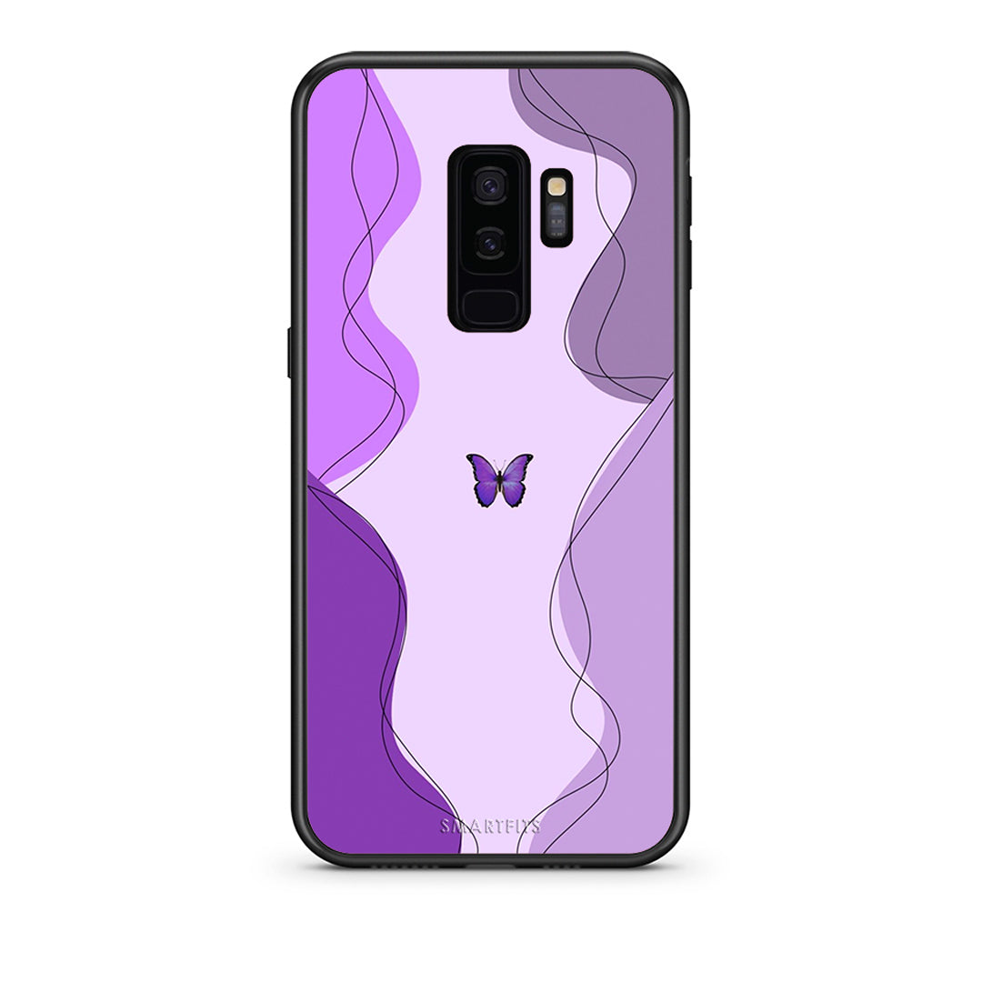 samsung s9 plus Purple Mariposa Θήκη Αγίου Βαλεντίνου από τη Smartfits με σχέδιο στο πίσω μέρος και μαύρο περίβλημα | Smartphone case with colorful back and black bezels by Smartfits