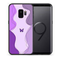 Thumbnail for Θήκη Αγίου Βαλεντίνου Samsung S9 Purple Mariposa από τη Smartfits με σχέδιο στο πίσω μέρος και μαύρο περίβλημα | Samsung S9 Purple Mariposa case with colorful back and black bezels