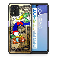Thumbnail for Θήκη Vivo Y01 / Y15s Duck Money από τη Smartfits με σχέδιο στο πίσω μέρος και μαύρο περίβλημα | Vivo Y01 / Y15s Duck Money case with colorful back and black bezels