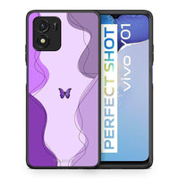 Thumbnail for Θήκη Αγίου Βαλεντίνου Vivo Y01 / Y15s Purple Mariposa από τη Smartfits με σχέδιο στο πίσω μέρος και μαύρο περίβλημα | Vivo Y01 / Y15s Purple Mariposa case with colorful back and black bezels