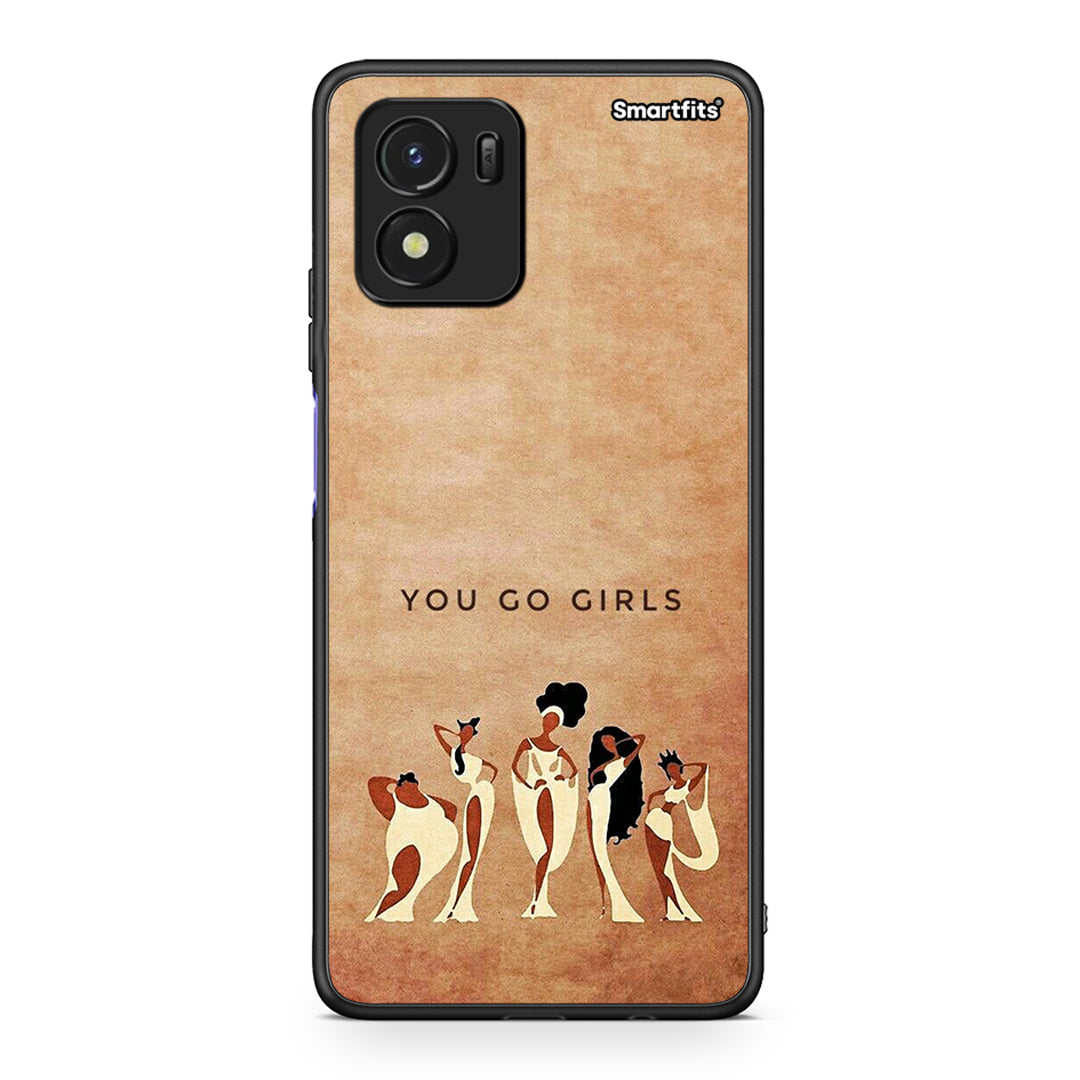 Vivo Y01 / Y15s You Go Girl θήκη από τη Smartfits με σχέδιο στο πίσω μέρος και μαύρο περίβλημα | Smartphone case with colorful back and black bezels by Smartfits