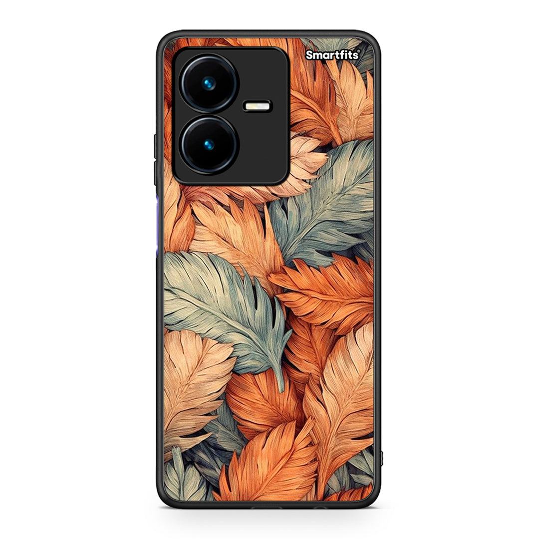 Vivo Y22s Autumn Leaves θήκη από τη Smartfits με σχέδιο στο πίσω μέρος και μαύρο περίβλημα | Smartphone case with colorful back and black bezels by Smartfits