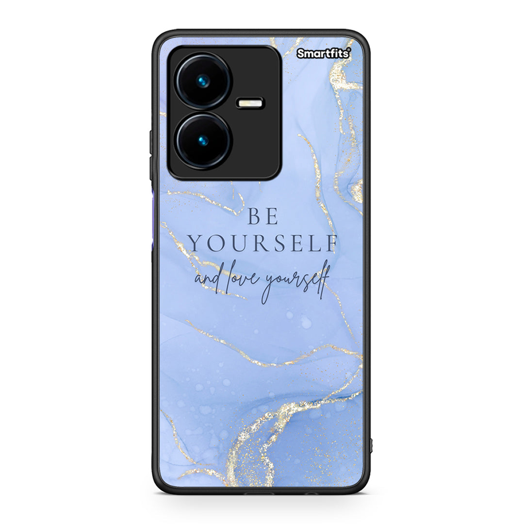 Vivo Y22s Be Yourself θήκη από τη Smartfits με σχέδιο στο πίσω μέρος και μαύρο περίβλημα | Smartphone case with colorful back and black bezels by Smartfits