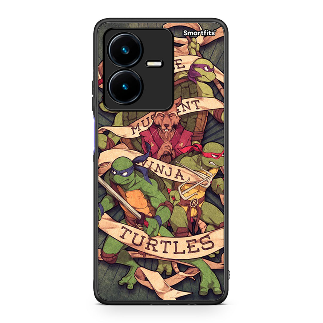 Vivo Y22s Ninja Turtles θήκη από τη Smartfits με σχέδιο στο πίσω μέρος και μαύρο περίβλημα | Smartphone case with colorful back and black bezels by Smartfits