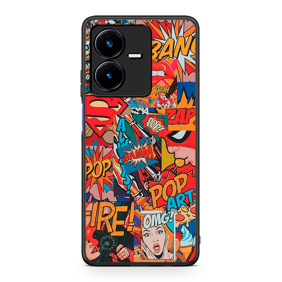 Vivo Y22s PopArt OMG θήκη από τη Smartfits με σχέδιο στο πίσω μέρος και μαύρο περίβλημα | Smartphone case with colorful back and black bezels by Smartfits