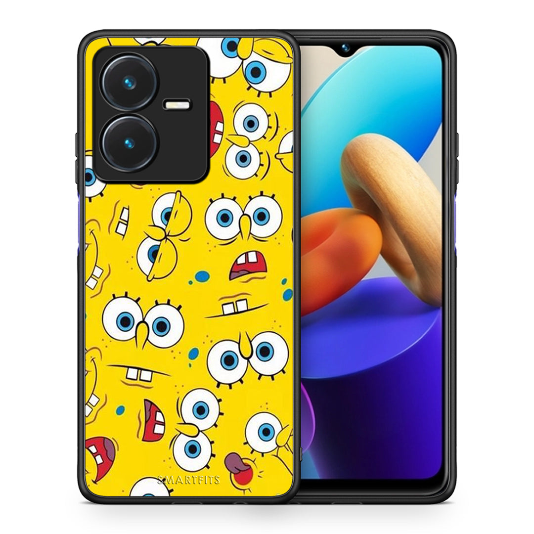 Θήκη Vivo Y22s Sponge PopArt από τη Smartfits με σχέδιο στο πίσω μέρος και μαύρο περίβλημα | Vivo Y22s Sponge PopArt case with colorful back and black bezels