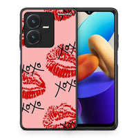 Thumbnail for Θήκη Vivo Y22s XOXO Lips από τη Smartfits με σχέδιο στο πίσω μέρος και μαύρο περίβλημα | Vivo Y22s XOXO Lips case with colorful back and black bezels
