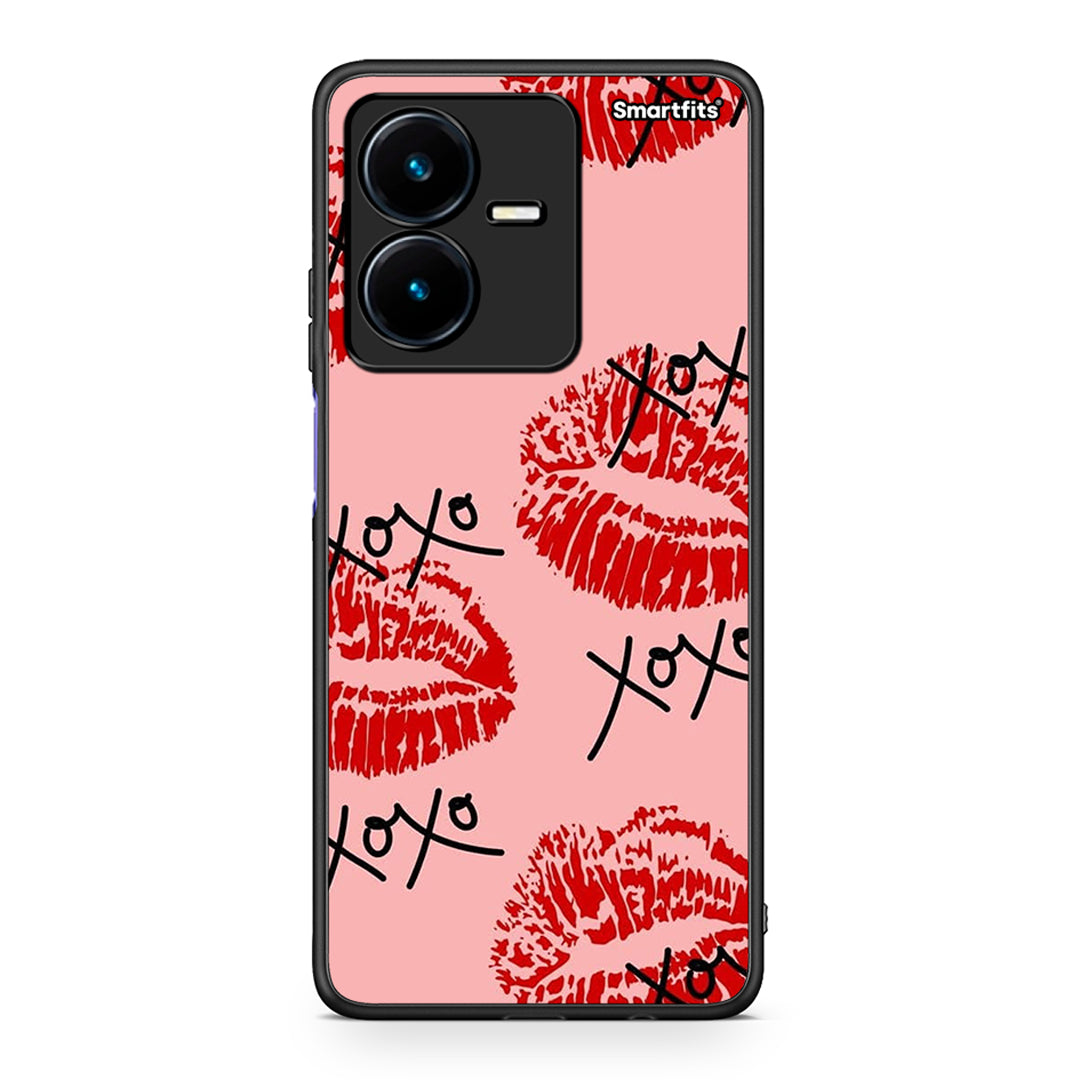 Vivo Y22s XOXO Lips θήκη από τη Smartfits με σχέδιο στο πίσω μέρος και μαύρο περίβλημα | Smartphone case with colorful back and black bezels by Smartfits