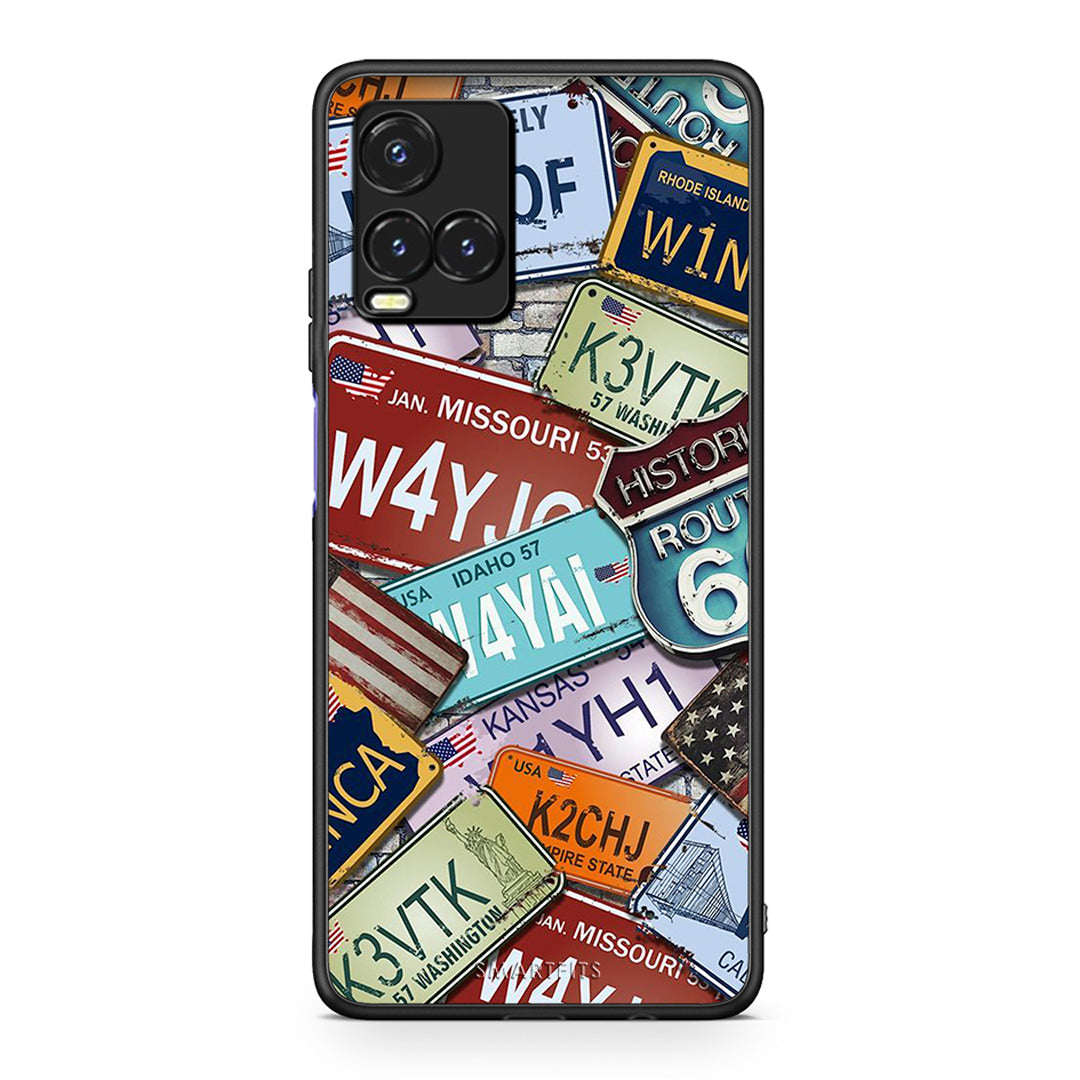 Vivo Y33s / Y21s / Y21 Car Plates θήκη από τη Smartfits με σχέδιο στο πίσω μέρος και μαύρο περίβλημα | Smartphone case with colorful back and black bezels by Smartfits