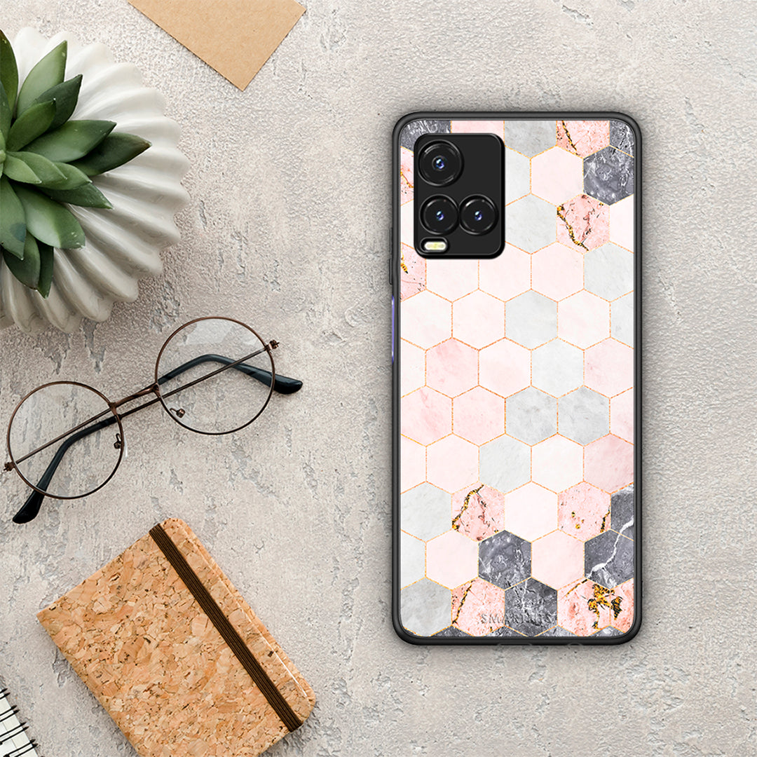 Marble Hexagon Pink - Vivo Y33s / Y21s / Y21 θήκη