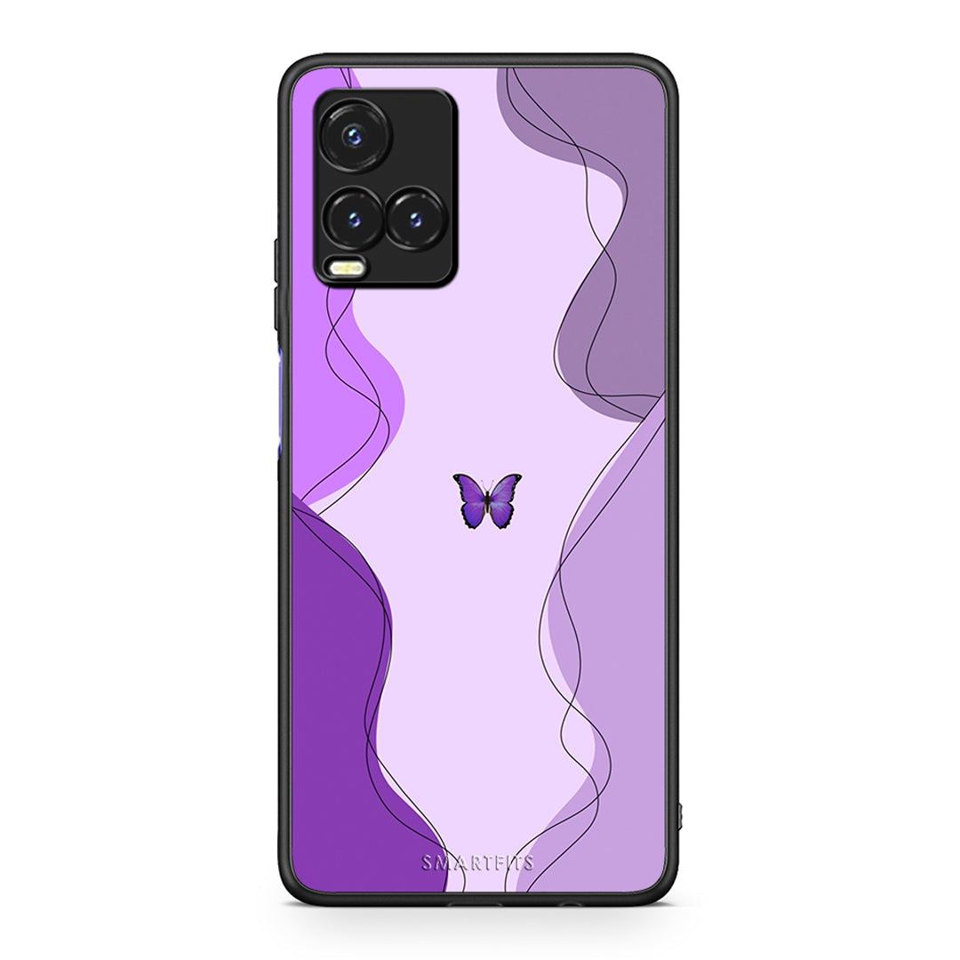 Vivo Y33s / Y21s / Y21 Purple Mariposa Θήκη Αγίου Βαλεντίνου από τη Smartfits με σχέδιο στο πίσω μέρος και μαύρο περίβλημα | Smartphone case with colorful back and black bezels by Smartfits