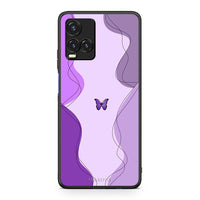 Thumbnail for Vivo Y33s / Y21s / Y21 Purple Mariposa Θήκη Αγίου Βαλεντίνου από τη Smartfits με σχέδιο στο πίσω μέρος και μαύρο περίβλημα | Smartphone case with colorful back and black bezels by Smartfits