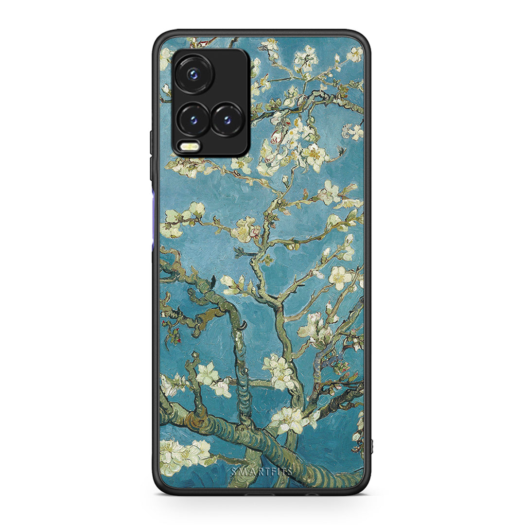 Vivo Y33s / Y21s / Y21 White Blossoms θήκη από τη Smartfits με σχέδιο στο πίσω μέρος και μαύρο περίβλημα | Smartphone case with colorful back and black bezels by Smartfits