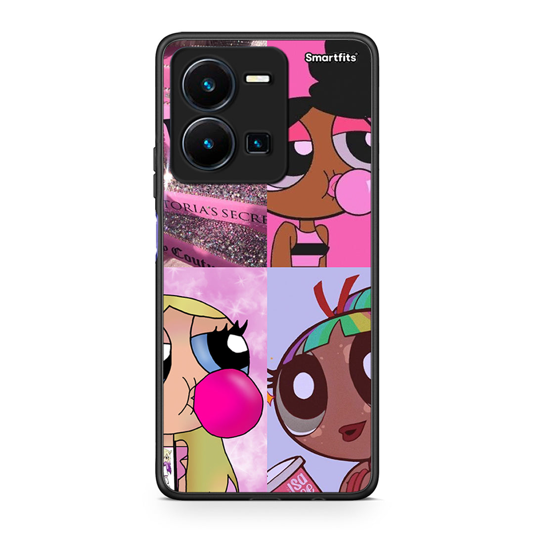 Vivo Y35 5G Bubble Girls Θήκη Αγίου Βαλεντίνου από τη Smartfits με σχέδιο στο πίσω μέρος και μαύρο περίβλημα | Smartphone case with colorful back and black bezels by Smartfits
