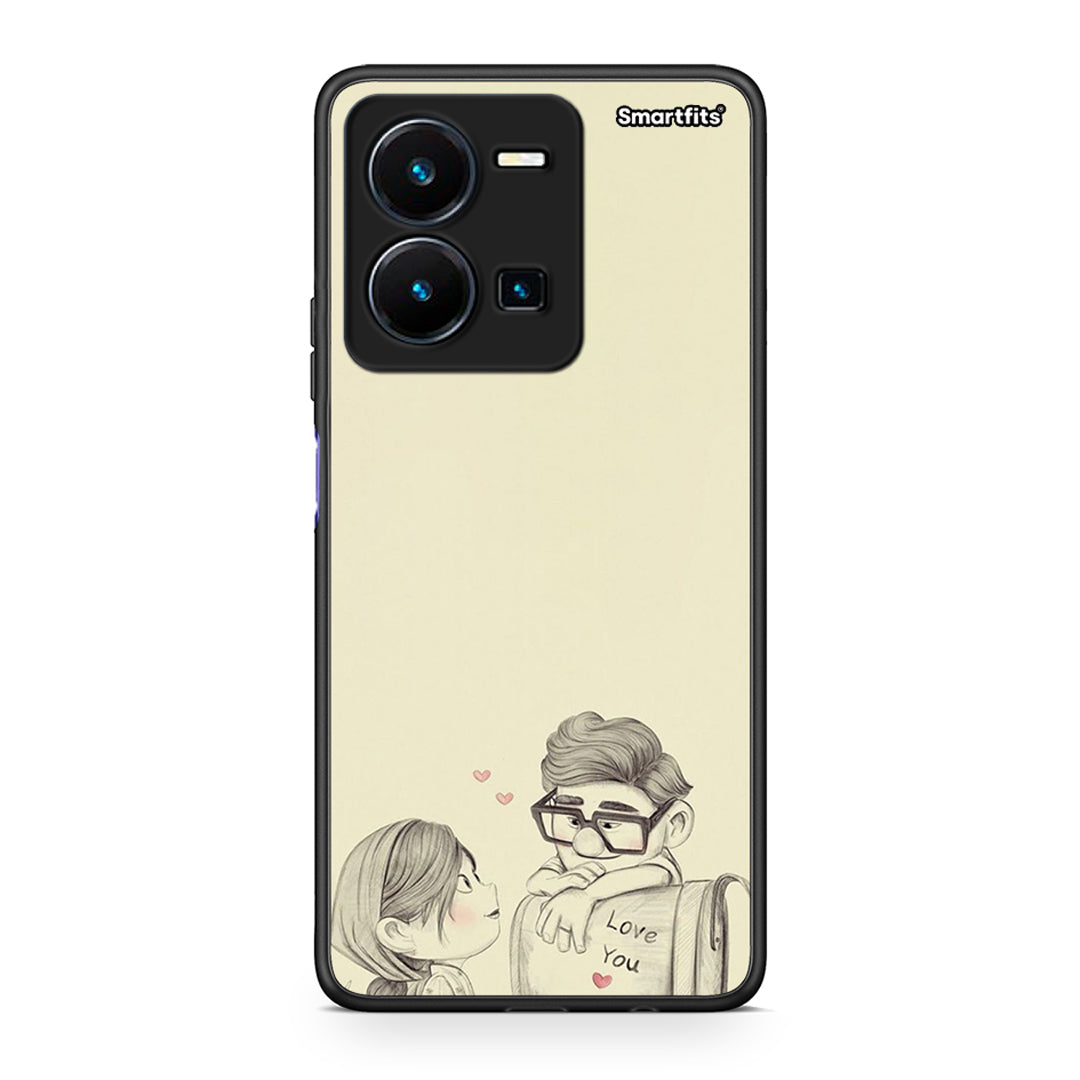 Vivo Y35 5G Carl And Ellie θήκη από τη Smartfits με σχέδιο στο πίσω μέρος και μαύρο περίβλημα | Smartphone case with colorful back and black bezels by Smartfits