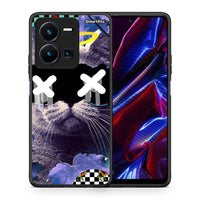 Thumbnail for Θήκη Vivo Y35 5G Cat Collage από τη Smartfits με σχέδιο στο πίσω μέρος και μαύρο περίβλημα | Vivo Y35 5G Cat Collage case with colorful back and black bezels