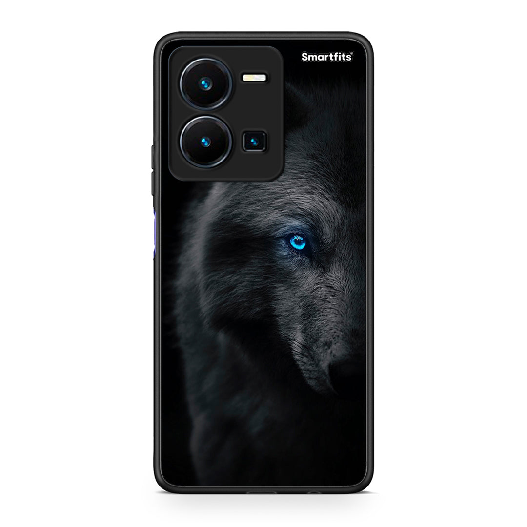Vivo Y35 5G Dark Wolf θήκη από τη Smartfits με σχέδιο στο πίσω μέρος και μαύρο περίβλημα | Smartphone case with colorful back and black bezels by Smartfits