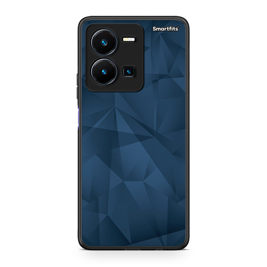 39 - Vivo Y35 5G Blue Abstract Geometric case, cover, bumper