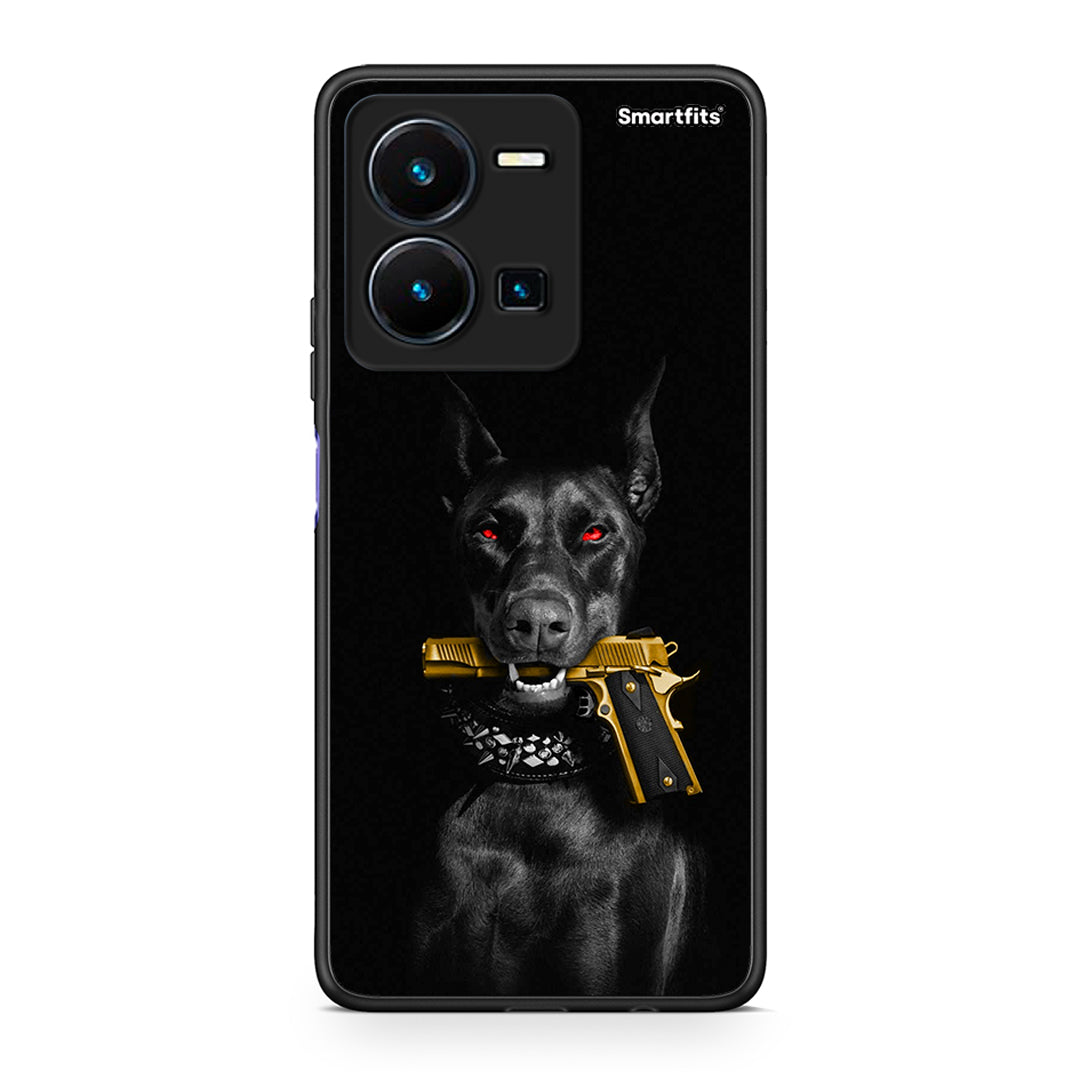 Vivo Y35 5G Golden Gun Θήκη Αγίου Βαλεντίνου από τη Smartfits με σχέδιο στο πίσω μέρος και μαύρο περίβλημα | Smartphone case with colorful back and black bezels by Smartfits