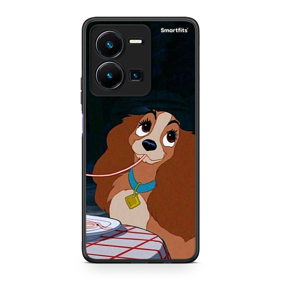 Vivo Y35 5G Lady And Tramp 2 Θήκη Αγίου Βαλεντίνου από τη Smartfits με σχέδιο στο πίσω μέρος και μαύρο περίβλημα | Smartphone case with colorful back and black bezels by Smartfits