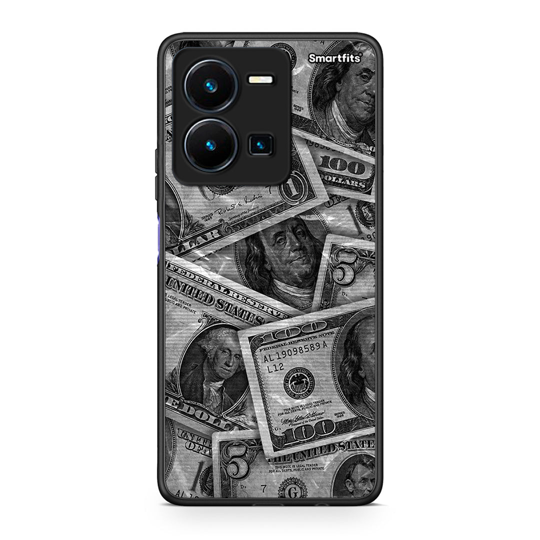 Vivo Y35 5G Money Dollars θήκη από τη Smartfits με σχέδιο στο πίσω μέρος και μαύρο περίβλημα | Smartphone case with colorful back and black bezels by Smartfits