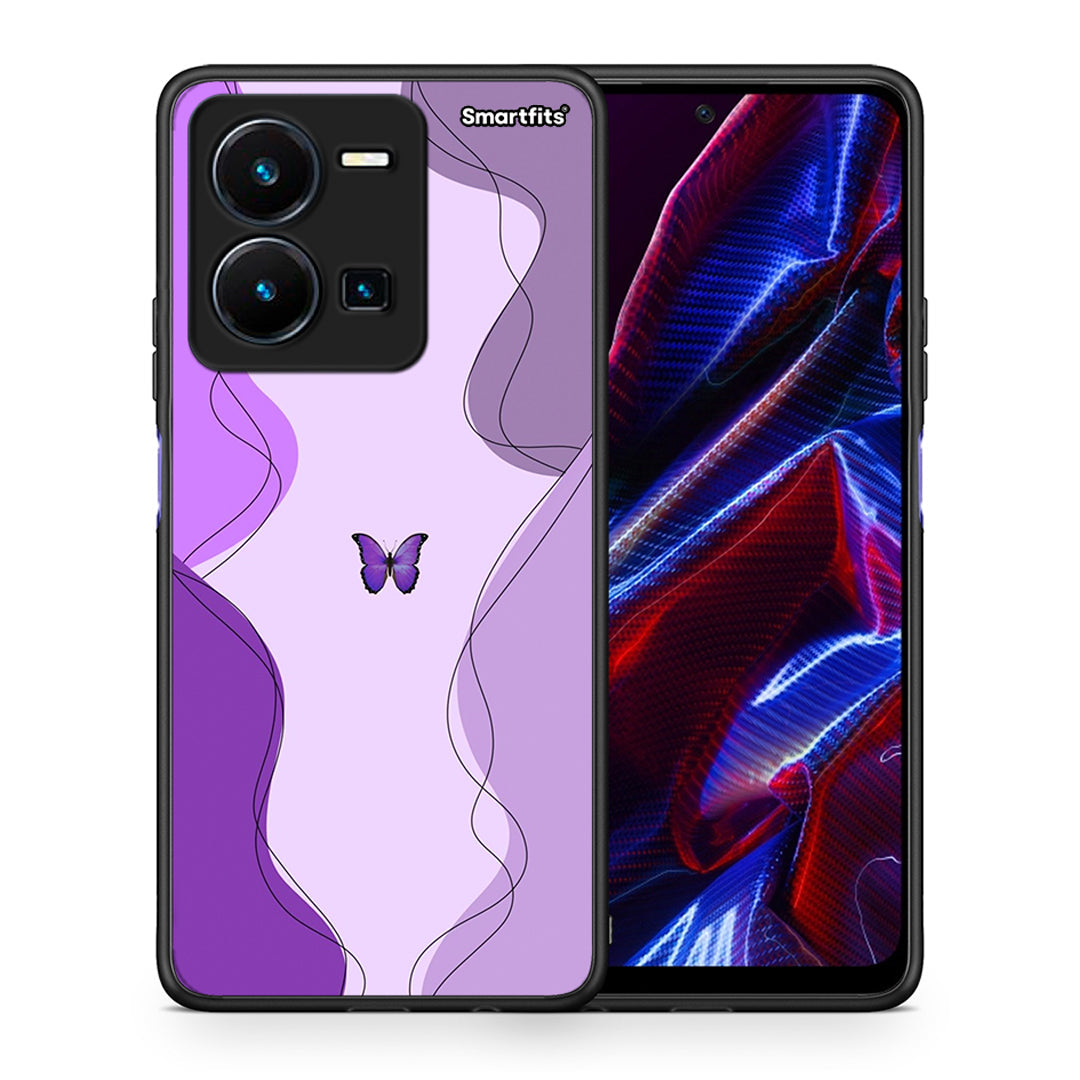 Purple Mariposa - Vivo Y35 5G θήκη
