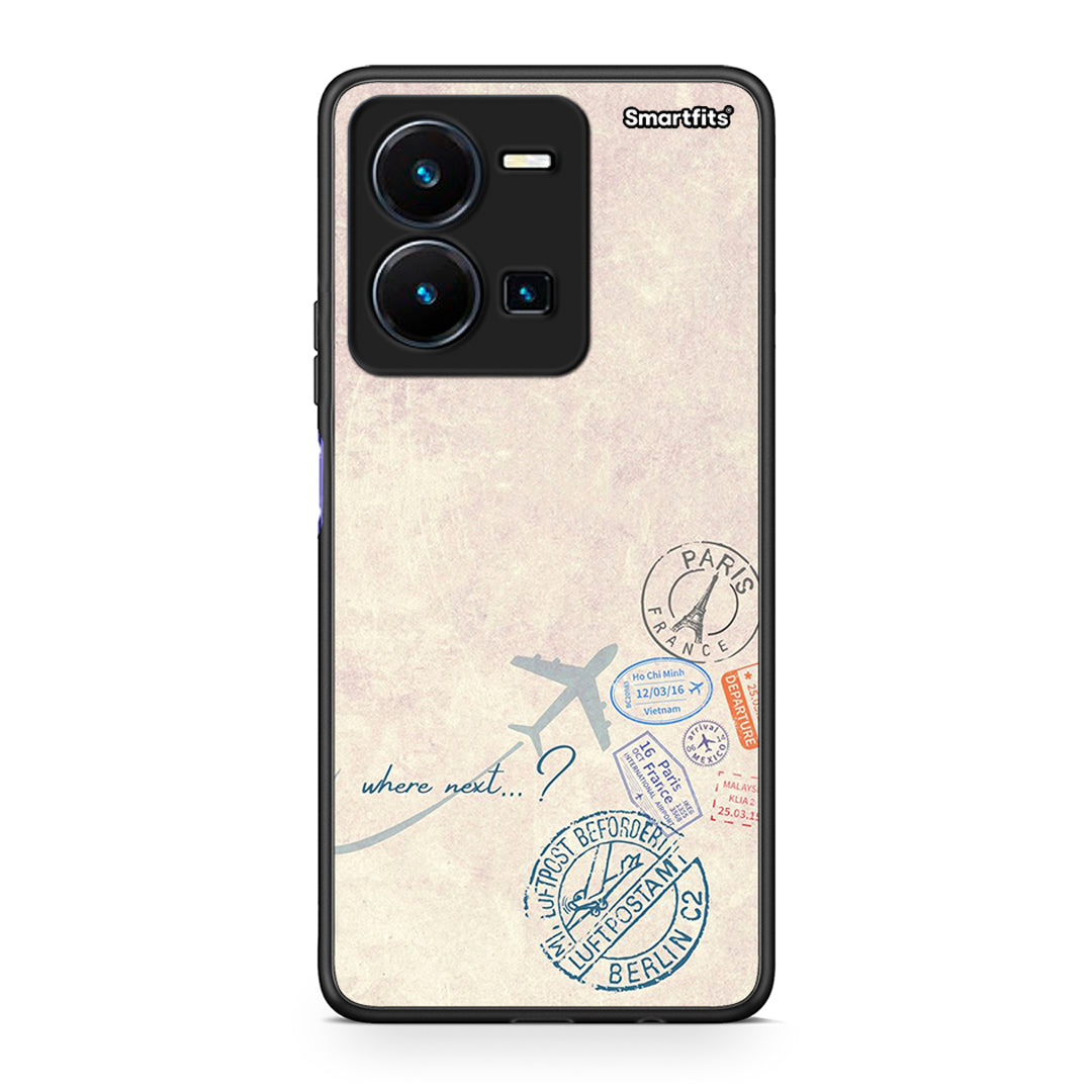 Vivo Y35 5G Where Next Θήκη από τη Smartfits με σχέδιο στο πίσω μέρος και μαύρο περίβλημα | Smartphone case with colorful back and black bezels by Smartfits