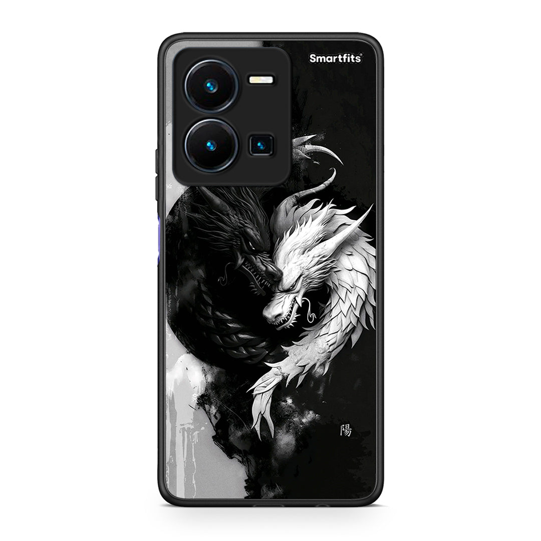 Vivo Y35 5G Yin Yang Θήκη από τη Smartfits με σχέδιο στο πίσω μέρος και μαύρο περίβλημα | Smartphone case with colorful back and black bezels by Smartfits