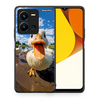 Thumbnail for Θήκη Vivo Y35 Duck Face από τη Smartfits με σχέδιο στο πίσω μέρος και μαύρο περίβλημα | Vivo Y35 Duck Face Case with Colorful Back and Black Bezels