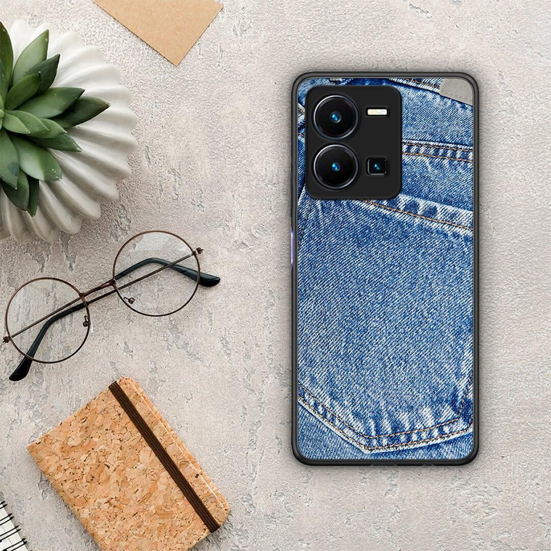 Θήκη Vivo Y35 Jeans Pocket από τη Smartfits με σχέδιο στο πίσω μέρος και μαύρο περίβλημα | Vivo Y35 Jeans Pocket Case with Colorful Back and Black Bezels