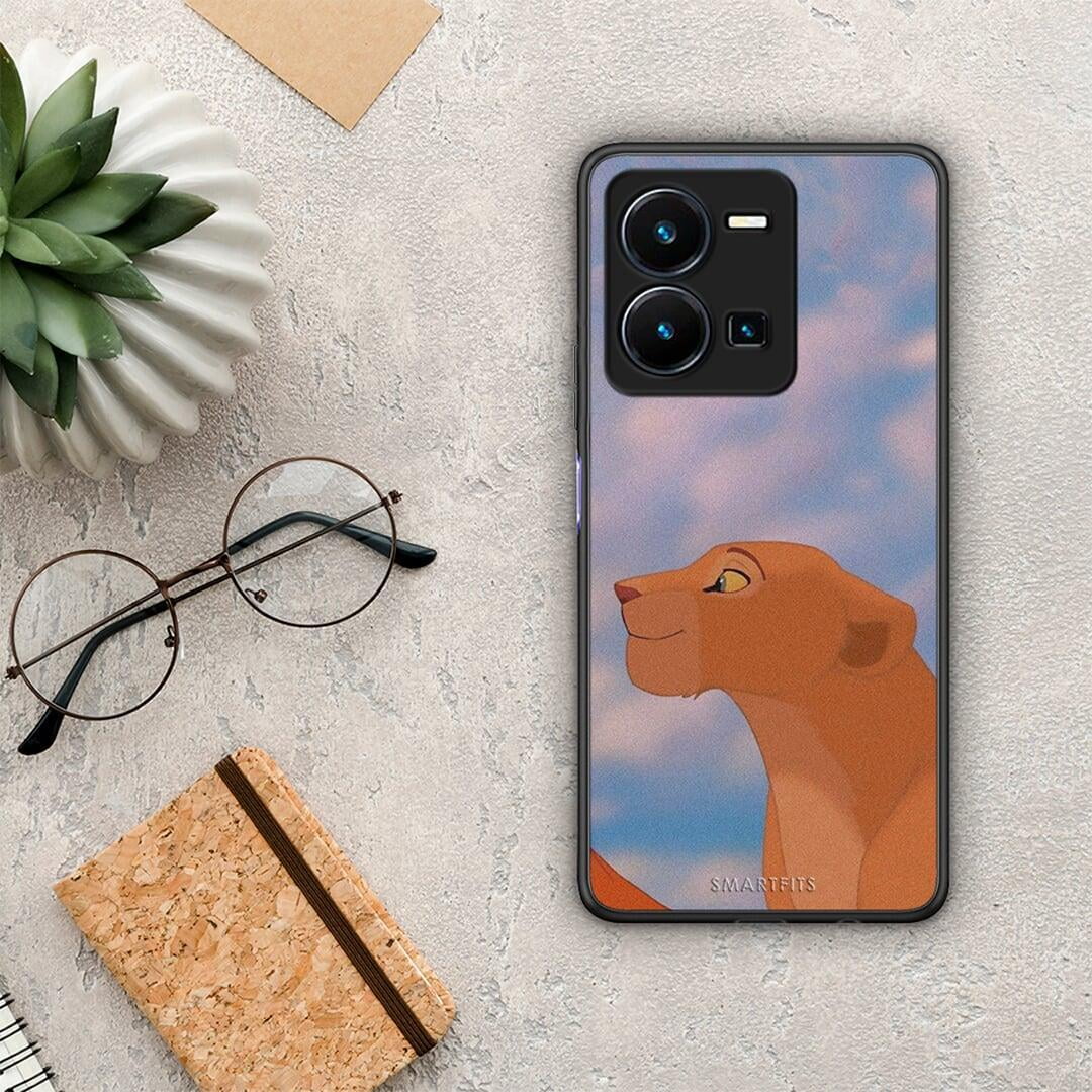 Θήκη Vivo Y35 Lion Love 2 από τη Smartfits με σχέδιο στο πίσω μέρος και μαύρο περίβλημα | Vivo Y35 Lion Love 2 Case with Colorful Back and Black Bezels