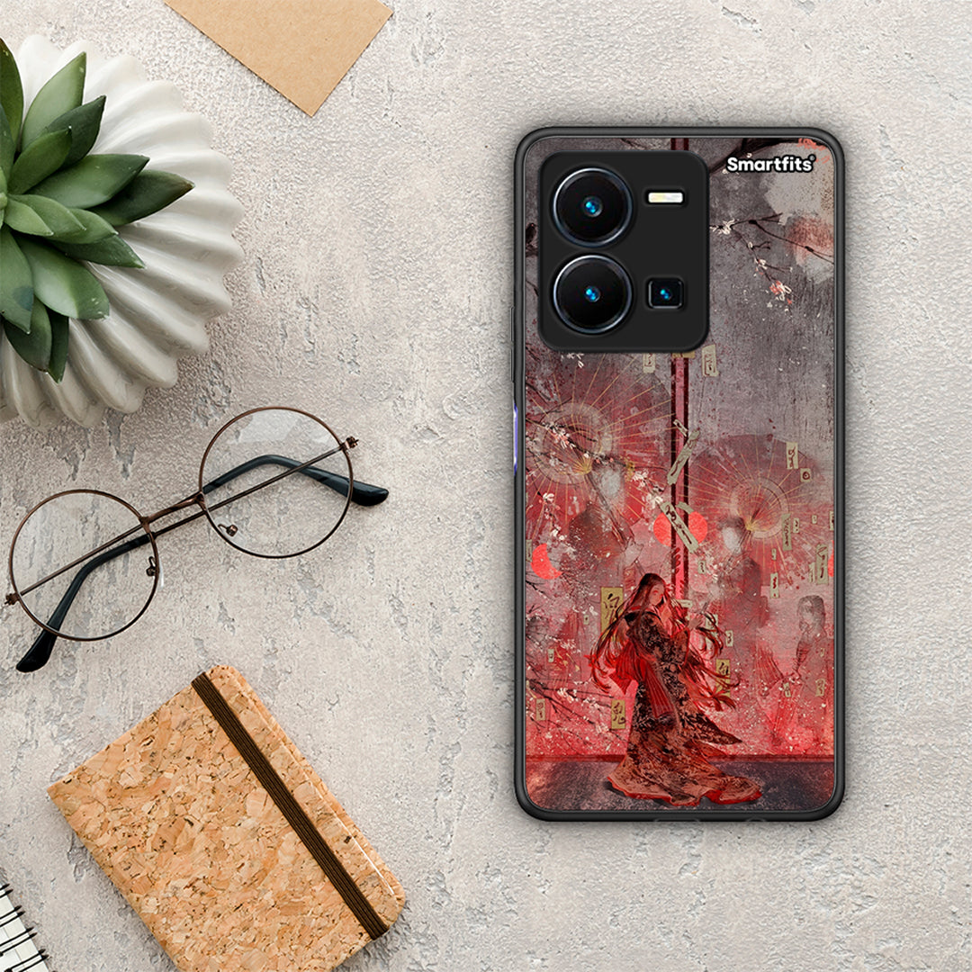 Θήκη Vivo Y35 Nezuko Kamado από τη Smartfits με σχέδιο στο πίσω μέρος και μαύρο περίβλημα | Vivo Y35 Nezuko Kamado Case with Colorful Back and Black Bezels