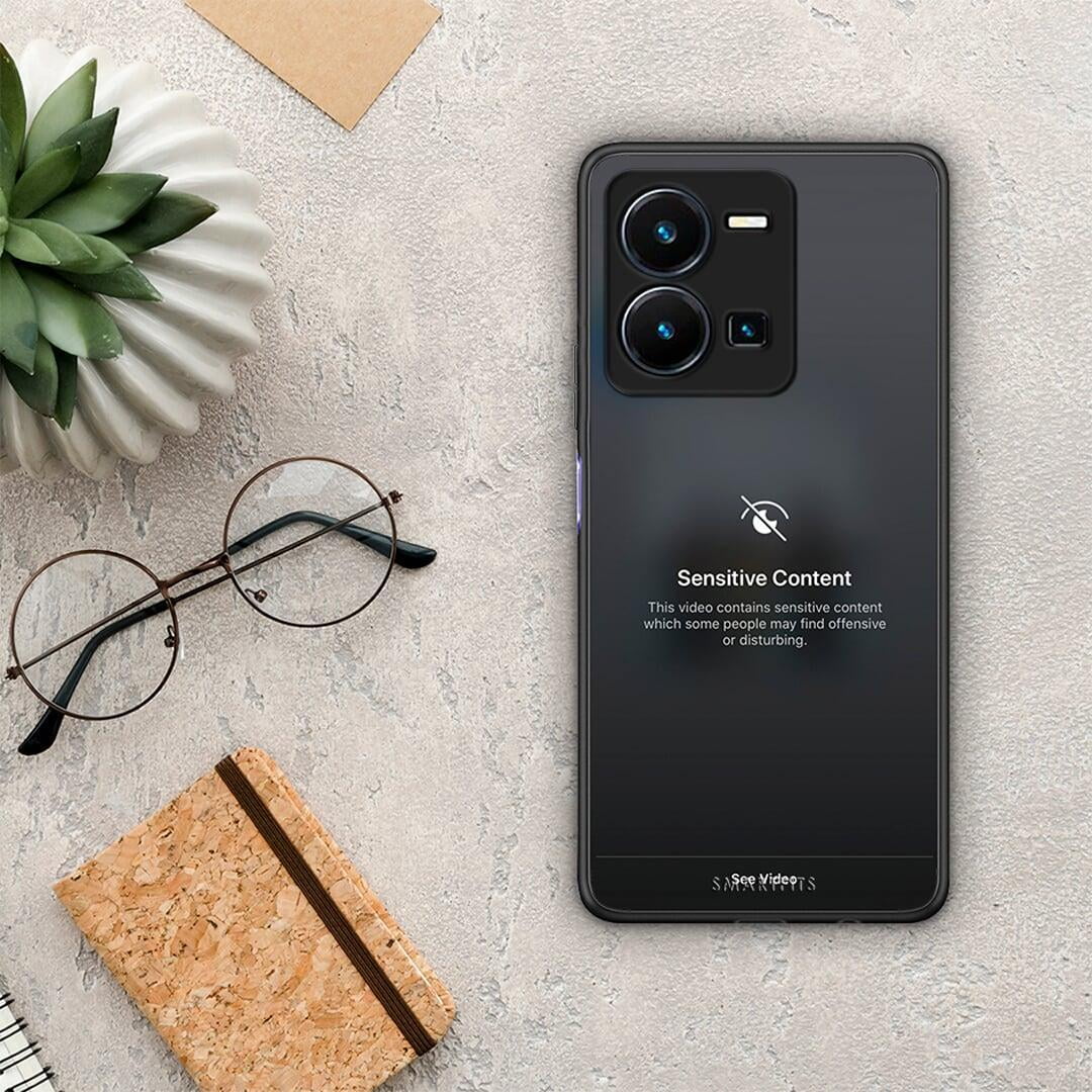 Θήκη Vivo Y35 Sensitive Content από τη Smartfits με σχέδιο στο πίσω μέρος και μαύρο περίβλημα | Vivo Y35 Sensitive Content Case with Colorful Back and Black Bezels