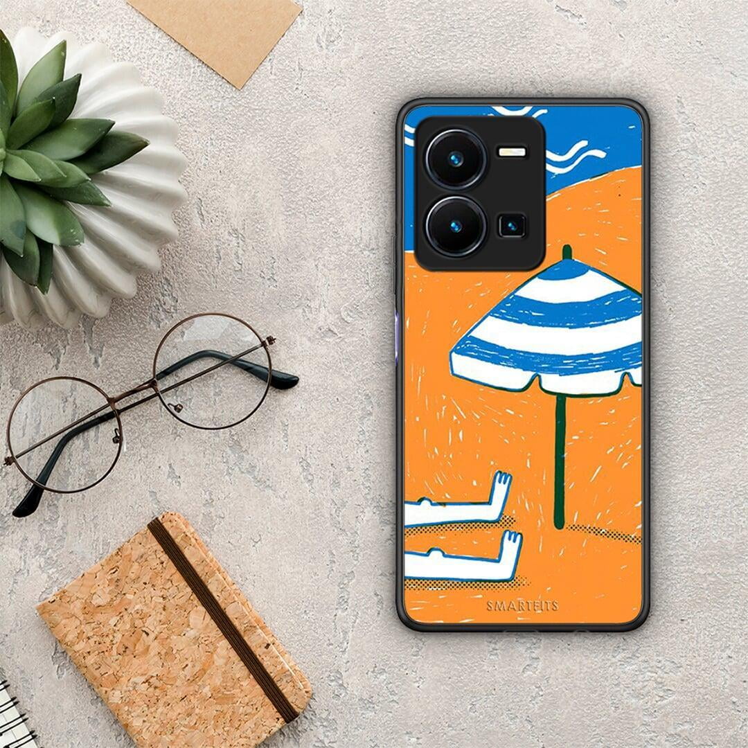Θήκη Vivo Y35 Summering από τη Smartfits με σχέδιο στο πίσω μέρος και μαύρο περίβλημα | Vivo Y35 Summering Case with Colorful Back and Black Bezels