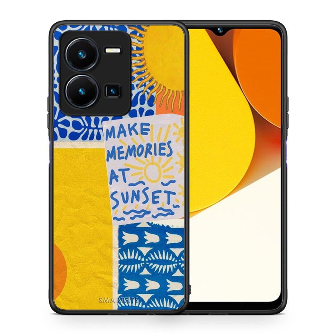 Θήκη Vivo Y35 Sunset Memories από τη Smartfits με σχέδιο στο πίσω μέρος και μαύρο περίβλημα | Vivo Y35 Sunset Memories Case with Colorful Back and Black Bezels