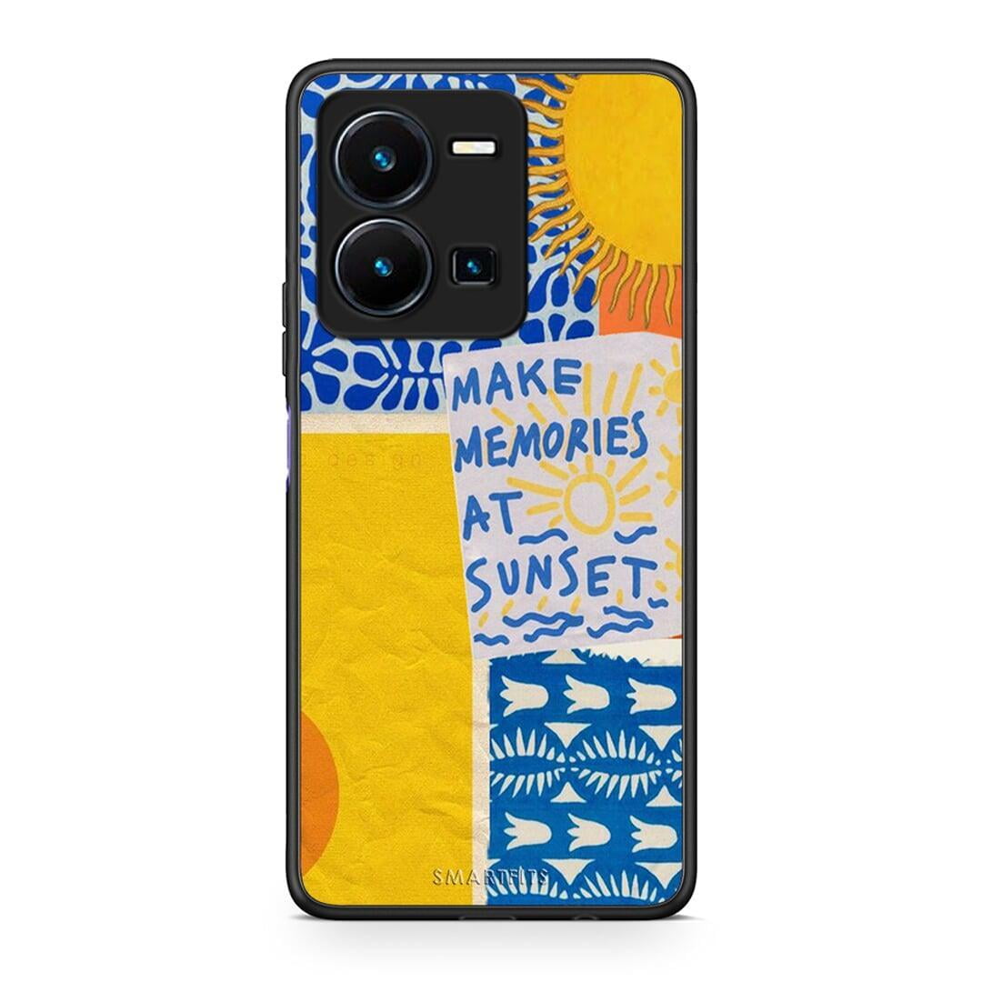 Θήκη Vivo Y35 Sunset Memories από τη Smartfits με σχέδιο στο πίσω μέρος και μαύρο περίβλημα | Vivo Y35 Sunset Memories Case with Colorful Back and Black Bezels
