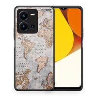 Thumbnail for Θήκη Vivo Y35 World Map από τη Smartfits με σχέδιο στο πίσω μέρος και μαύρο περίβλημα | Vivo Y35 World Map Case with Colorful Back and Black Bezels