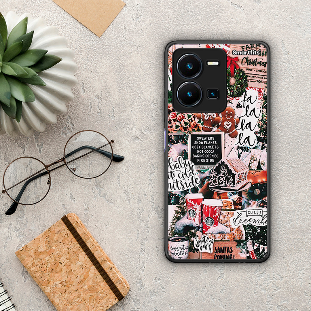 Θήκη Vivo Y35 Xmas Habbits από τη Smartfits με σχέδιο στο πίσω μέρος και μαύρο περίβλημα | Vivo Y35 Xmas Habbits Case with Colorful Back and Black Bezels
