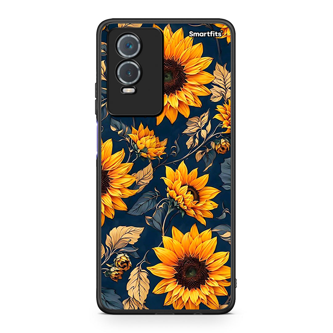 Vivo Y76 5G / Y76s / Y74s Autumn Sunflowers θήκη από τη Smartfits με σχέδιο στο πίσω μέρος και μαύρο περίβλημα | Smartphone case with colorful back and black bezels by Smartfits