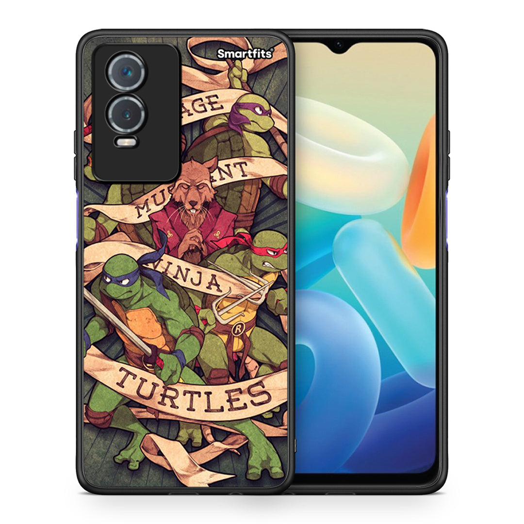Θήκη Vivo Y76 5G / Y76s / Y74s Ninja Turtles από τη Smartfits με σχέδιο στο πίσω μέρος και μαύρο περίβλημα | Vivo Y76 5G / Y76s / Y74s Ninja Turtles case with colorful back and black bezels