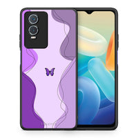 Thumbnail for Θήκη Αγίου Βαλεντίνου Vivo Y76 5G / Y76s / Y74s Purple Mariposa από τη Smartfits με σχέδιο στο πίσω μέρος και μαύρο περίβλημα | Vivo Y76 5G / Y76s / Y74s Purple Mariposa case with colorful back and black bezels