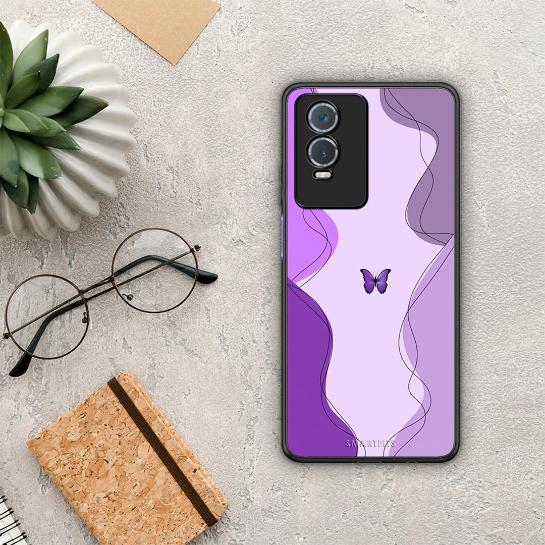 Purple Mariposa - Vivo Y76 5G / Y76s / Y74s θήκη