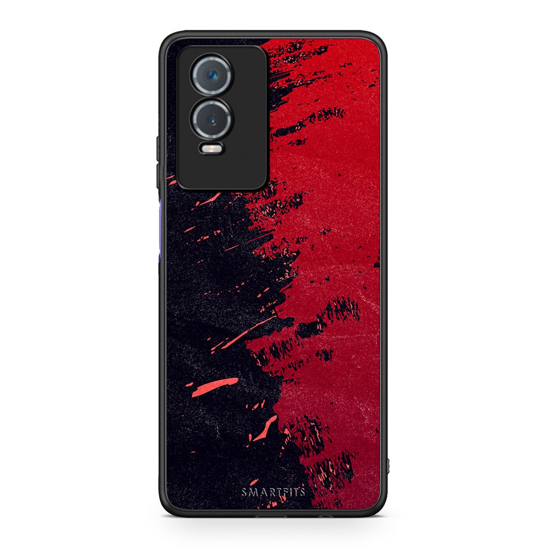 Vivo Y76 5G / Y76s / Y74s Red Paint Θήκη Αγίου Βαλεντίνου από τη Smartfits με σχέδιο στο πίσω μέρος και μαύρο περίβλημα | Smartphone case with colorful back and black bezels by Smartfits