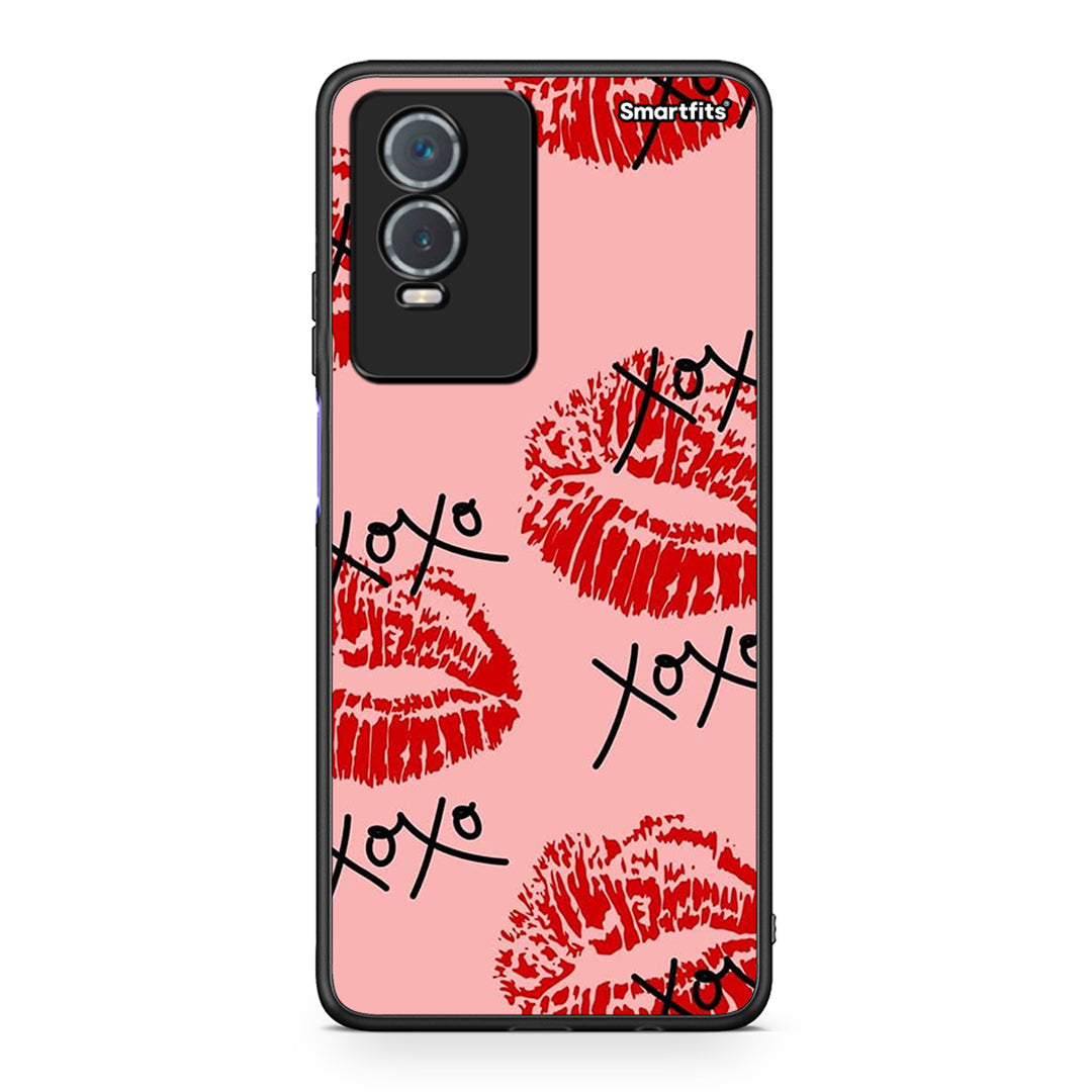 Vivo Y76 5G / Y76s / Y74s XOXO Lips θήκη από τη Smartfits με σχέδιο στο πίσω μέρος και μαύρο περίβλημα | Smartphone case with colorful back and black bezels by Smartfits