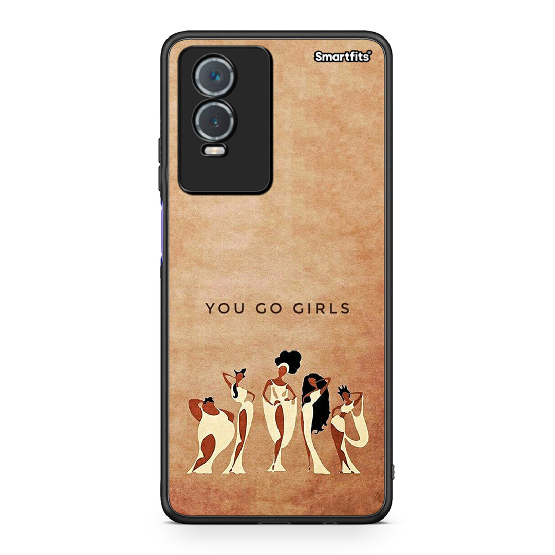 Vivo Y76 5G / Y76s / Y74s You Go Girl θήκη από τη Smartfits με σχέδιο στο πίσω μέρος και μαύρο περίβλημα | Smartphone case with colorful back and black bezels by Smartfits