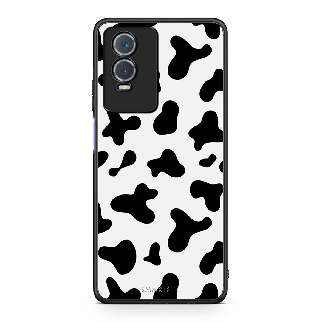 Vivo Y76 5G / Y76s / Y74s Cow Print θήκη από τη Smartfits με σχέδιο στο πίσω μέρος και μαύρο περίβλημα | Smartphone case with colorful back and black bezels by Smartfits