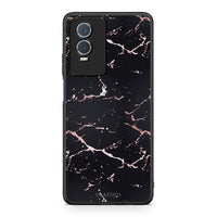 Thumbnail for 4 - Vivo Y76 5G / Y76s / Y74s Black Rosegold Marble case, cover, bumper