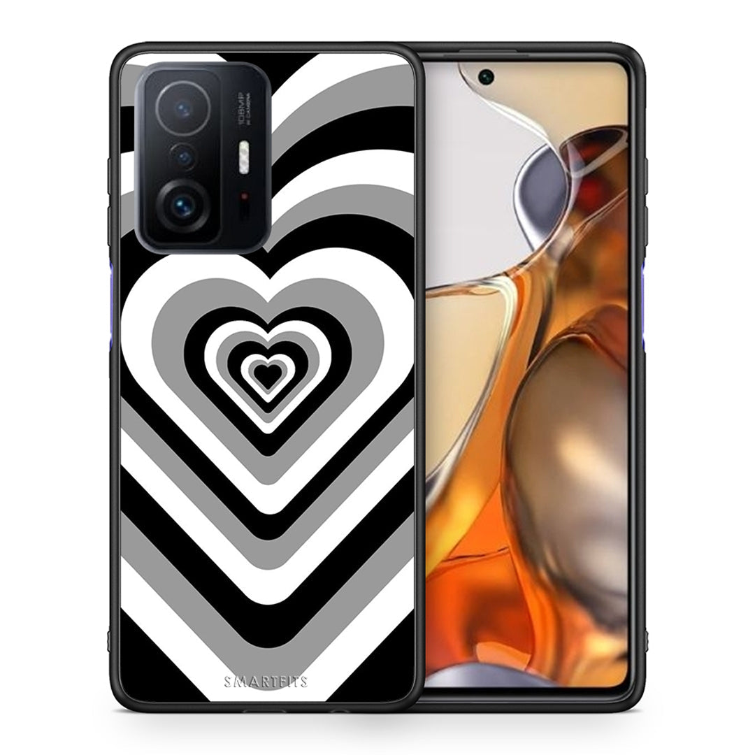 Θήκη Xiaomi 11T/11T Pro Black Hearts από τη Smartfits με σχέδιο στο πίσω μέρος και μαύρο περίβλημα | Xiaomi 11T/11T Pro Black Hearts case with colorful back and black bezels