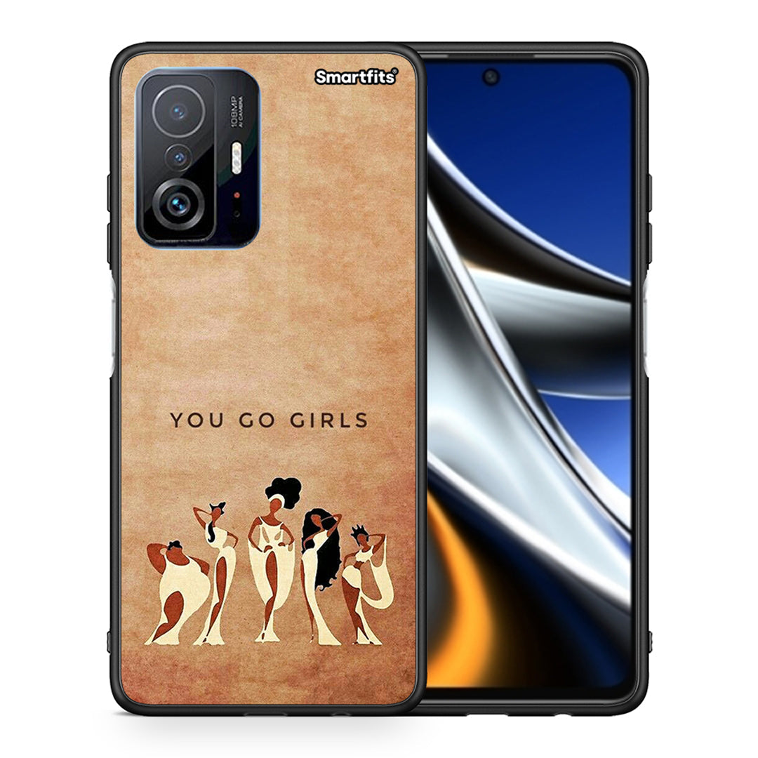 Θήκη Xiaomi 11T/11T Pro You Go Girl από τη Smartfits με σχέδιο στο πίσω μέρος και μαύρο περίβλημα | Xiaomi 11T/11T Pro You Go Girl case with colorful back and black bezels
