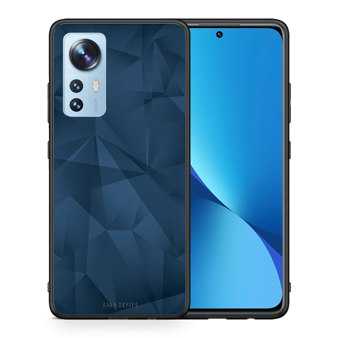 Θήκη Xiaomi 12/12X 5G Blue Abstract Geometric από τη Smartfits με σχέδιο στο πίσω μέρος και μαύρο περίβλημα | Xiaomi 12/12X 5G Blue Abstract Geometric case with colorful back and black bezels